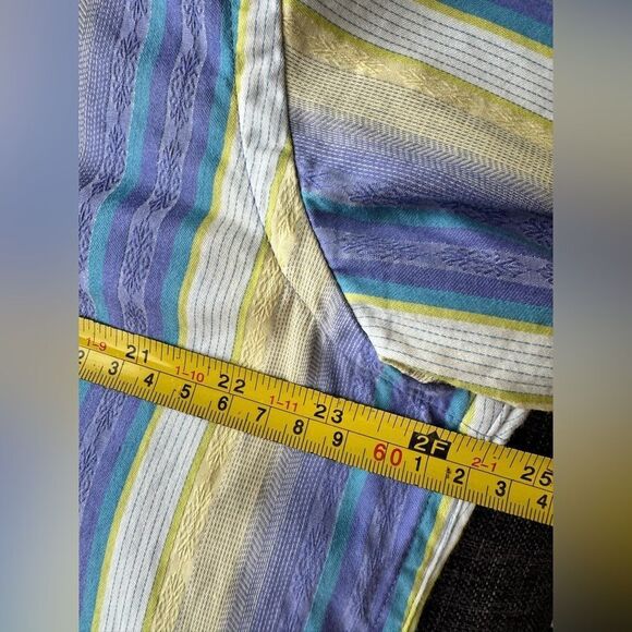 Robert Graham Shirt Mens Stripe Flip Cuff Button Up Floral Embroidered Sz XL - Picture 6 of 15